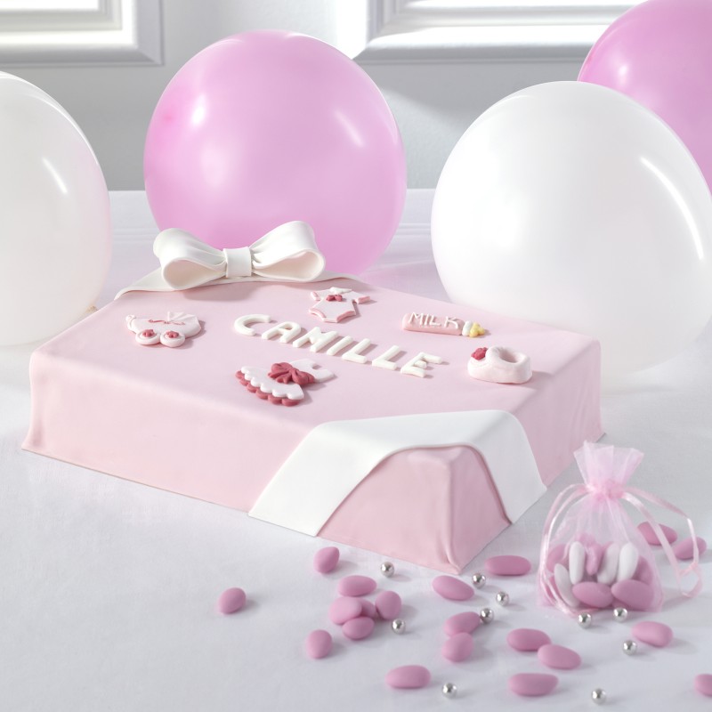 Choupette - Gâteau  personnalisabe fille - Anniversaire et baptême enfant  - Pâtisserie La Romainville