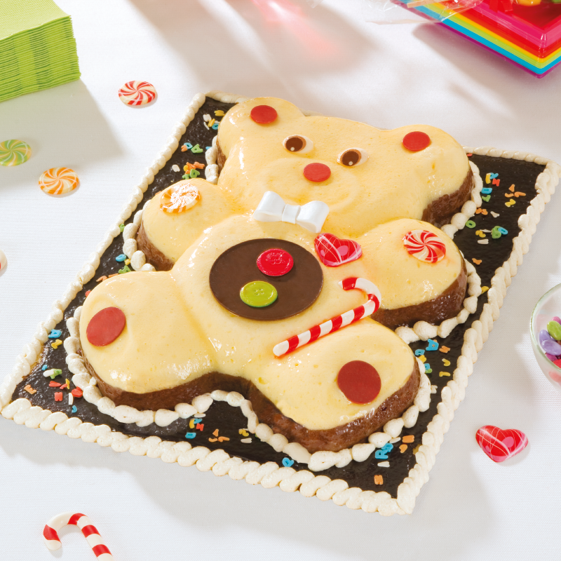 Gâteau ourson mousse vanille/chocolat - anniversaire enfant - Pâtisserie La Romainville