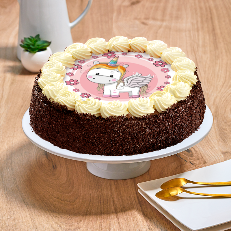 Gâteau au chocolat ou vanille licorne  - Anniversaire enfant  - Pâtisserie La Romainville