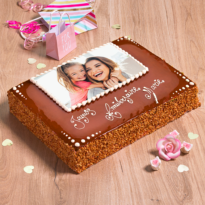Poirier personnalisé - gâteau avec photo et inscription - Pâtisserie La Romainville