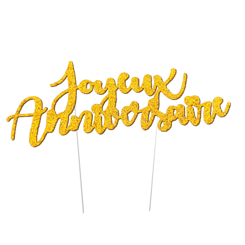 cake topper Joyeux Anniversaire - accessoire festif pour gâteau d'Anniversaire