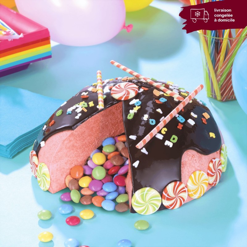 gâteau surprise fraise en livraison à domicile Smarties